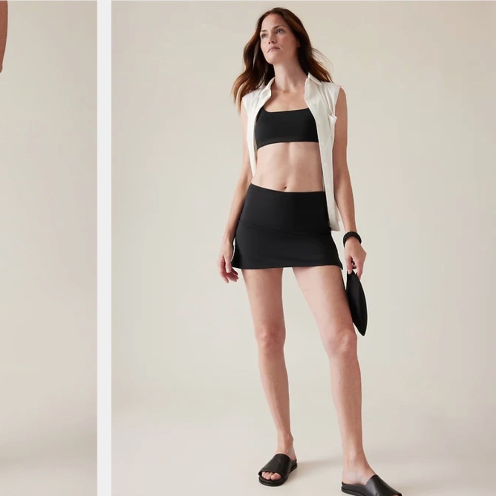 Black Athleta Tennis Skirt Side Slits Skort